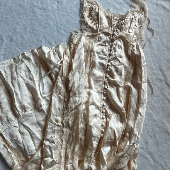 For Love & Lemons Liz Maxi Dress Cream - Picture 7 of 13